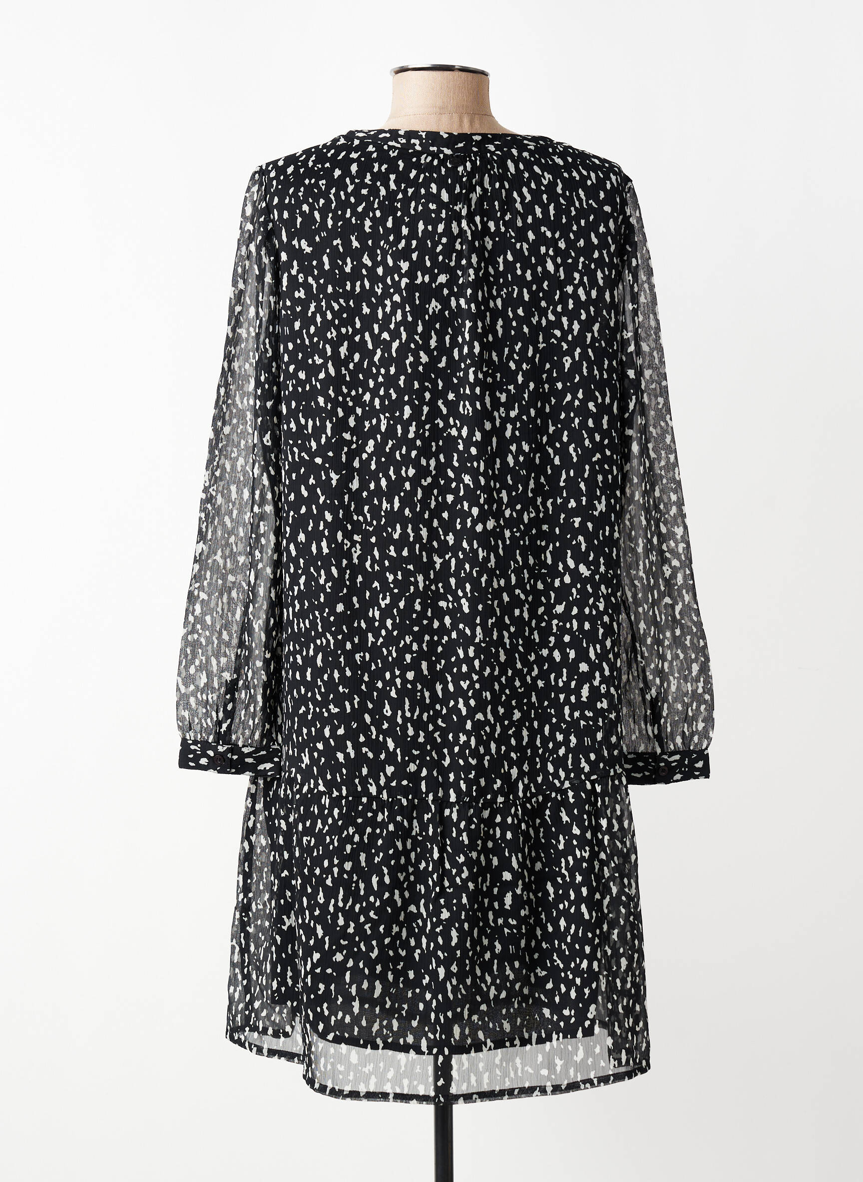 Rochie midi imprimeu fantezie mâneci lungi negru STREET ONE femeie