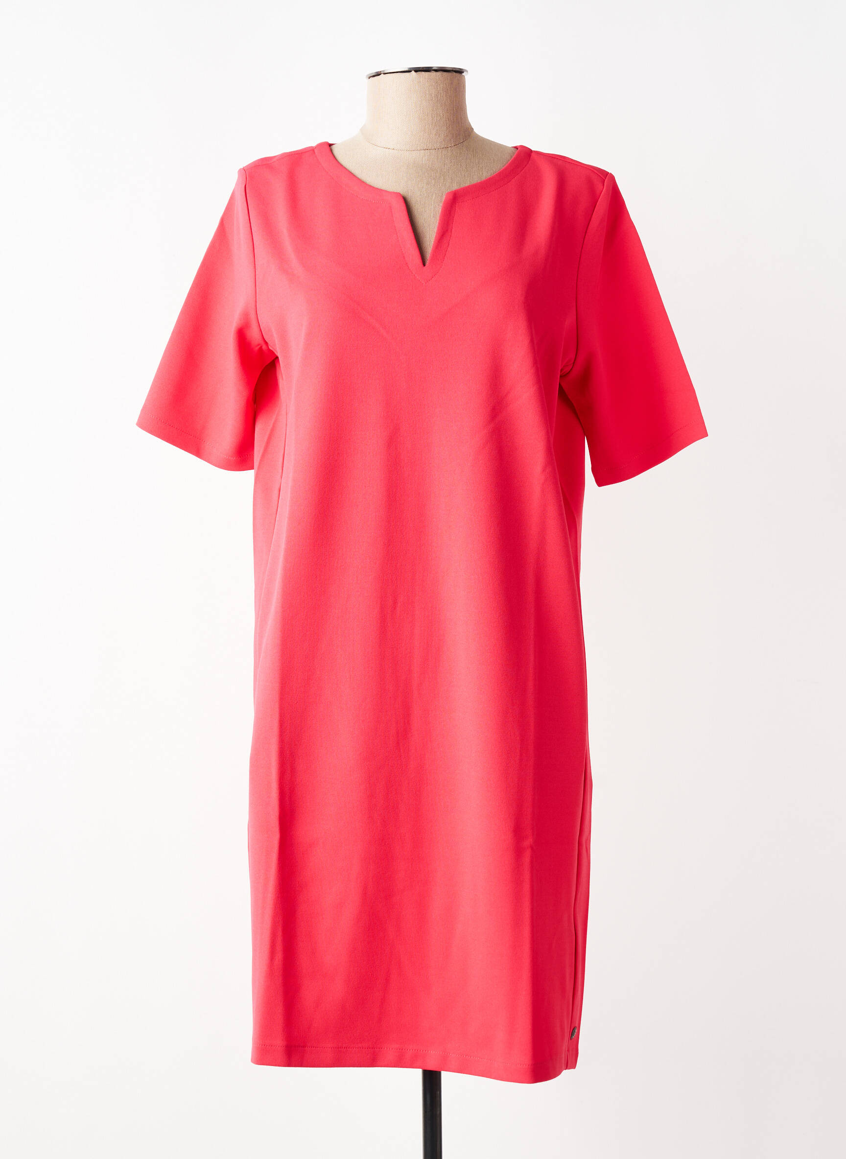 Rochie midi țesătură crep mâneci scurte roșu GARCIA femeie