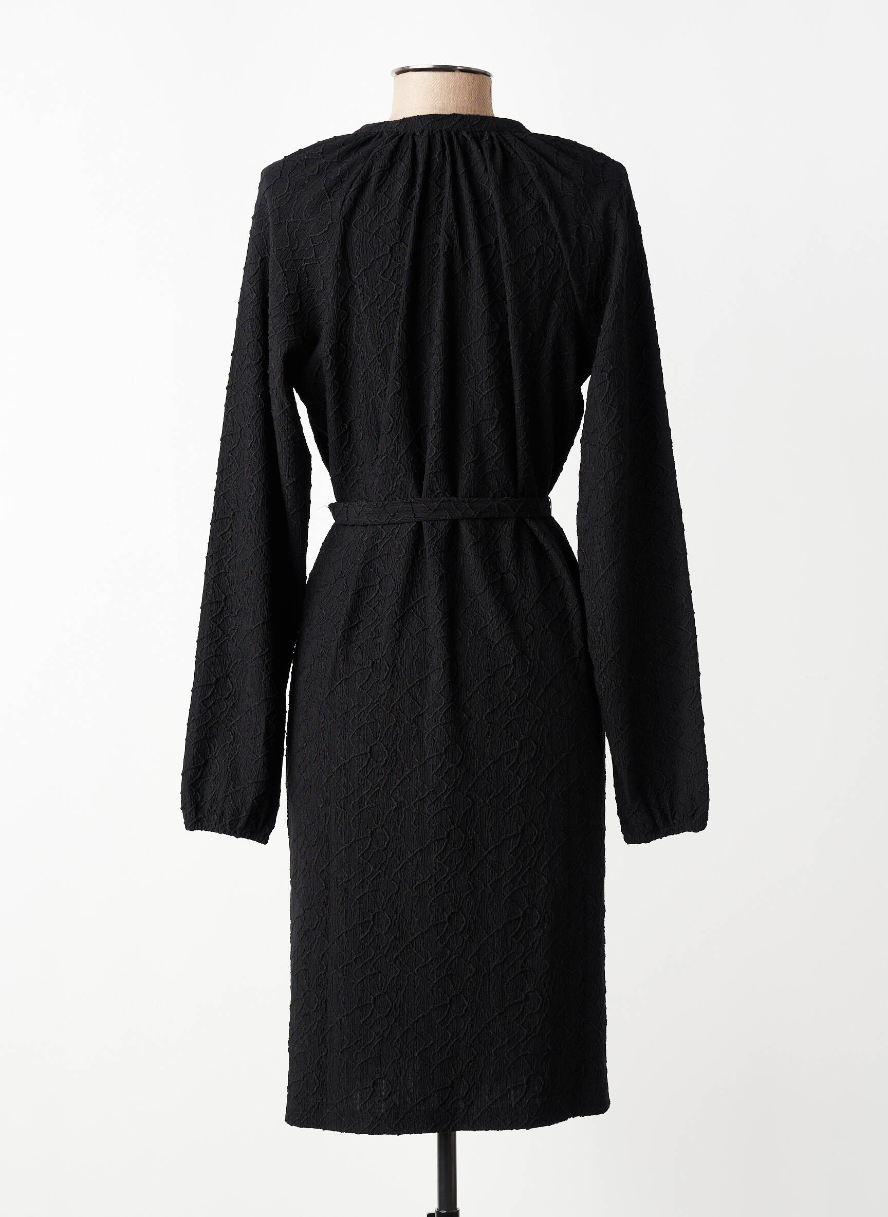 Rochie midi mâneci lungi mâneci lungi negru GEISHA femeie