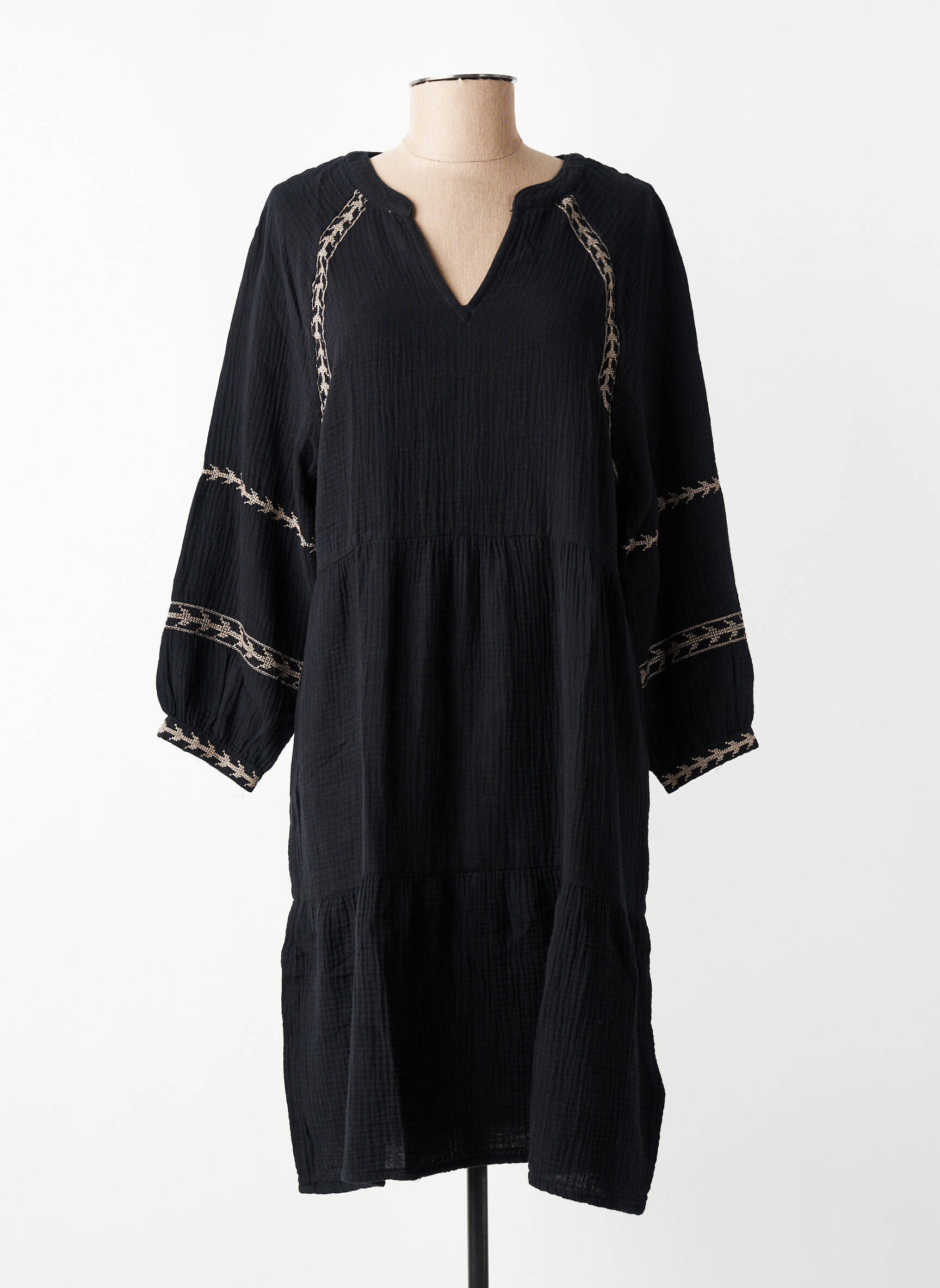 Rochie midi mâneci lungi mâneci lungi negru STREET ONE femeie