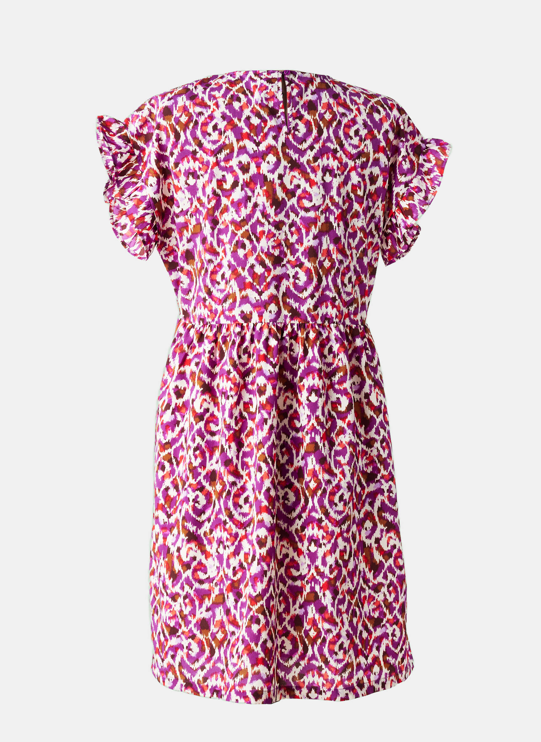 Rochie midi căptușeală mâneci scurte violet LE TEMPS DES CERISES fată