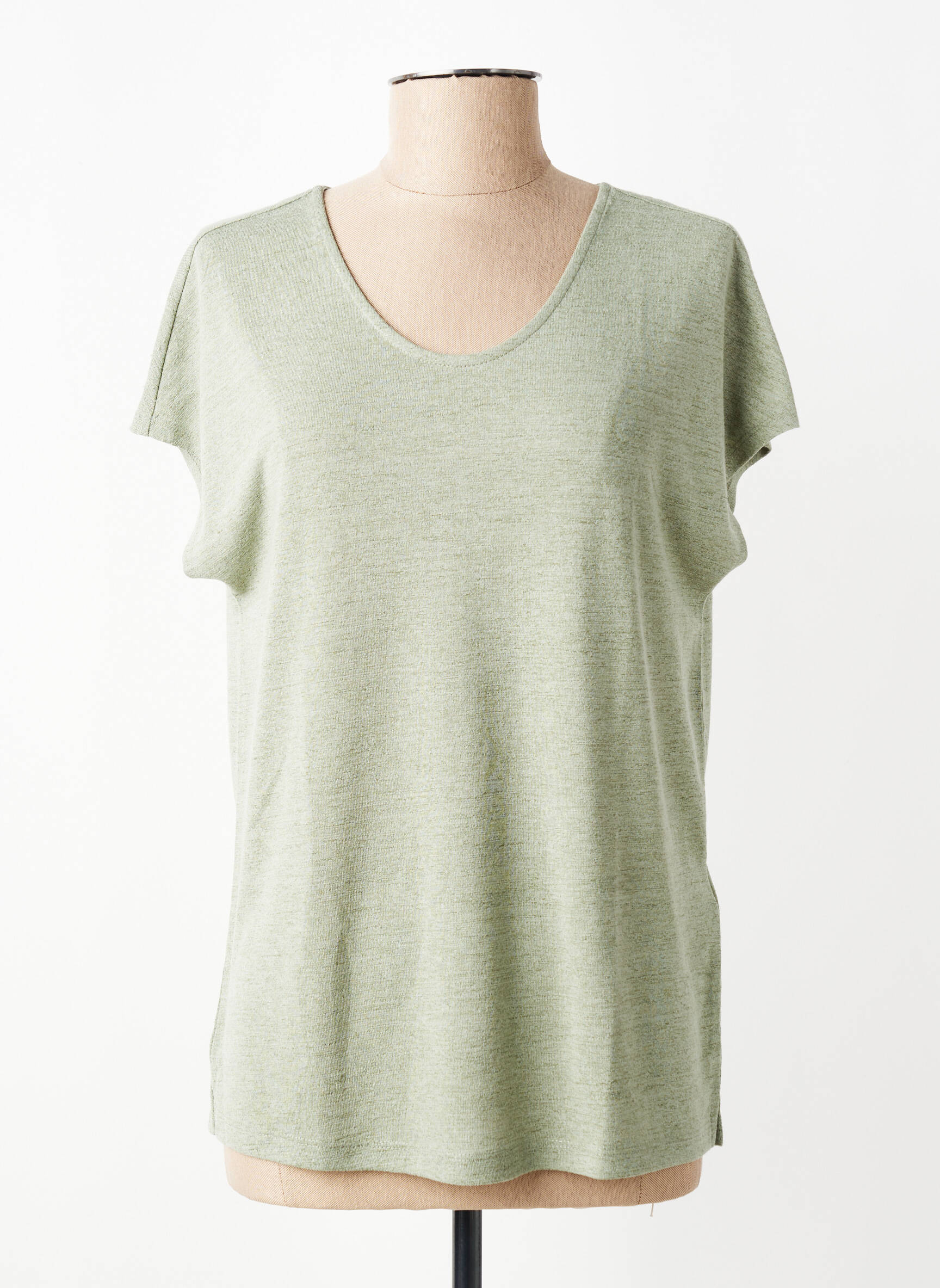 Tricou croială dreaptă mâneci scurte verde STREET ONE femeie
