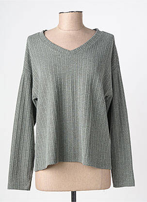 Top elasticitate mâneci lungi verde SOYACONCEPT femeie
