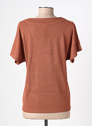 Tricou guler în v mâneci scurte maro SOYACONCEPT femeie