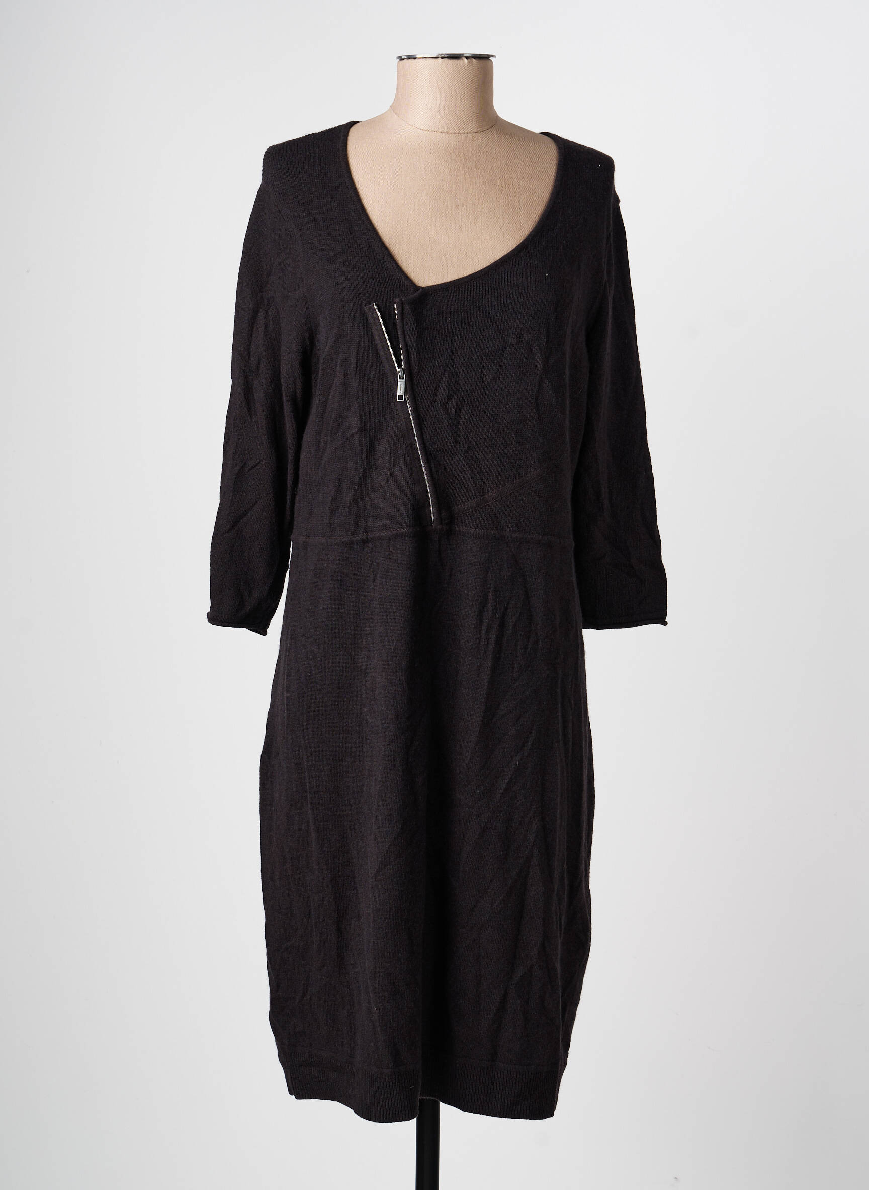 Rochie pulover guler în v mâneci lungi negru OLSEN femeie