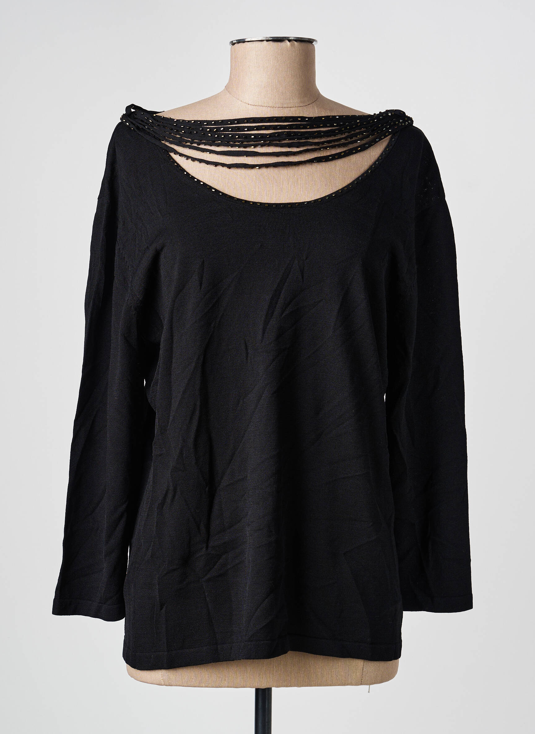 Top guler rotund mâneci lungi negru KATMAI femeie