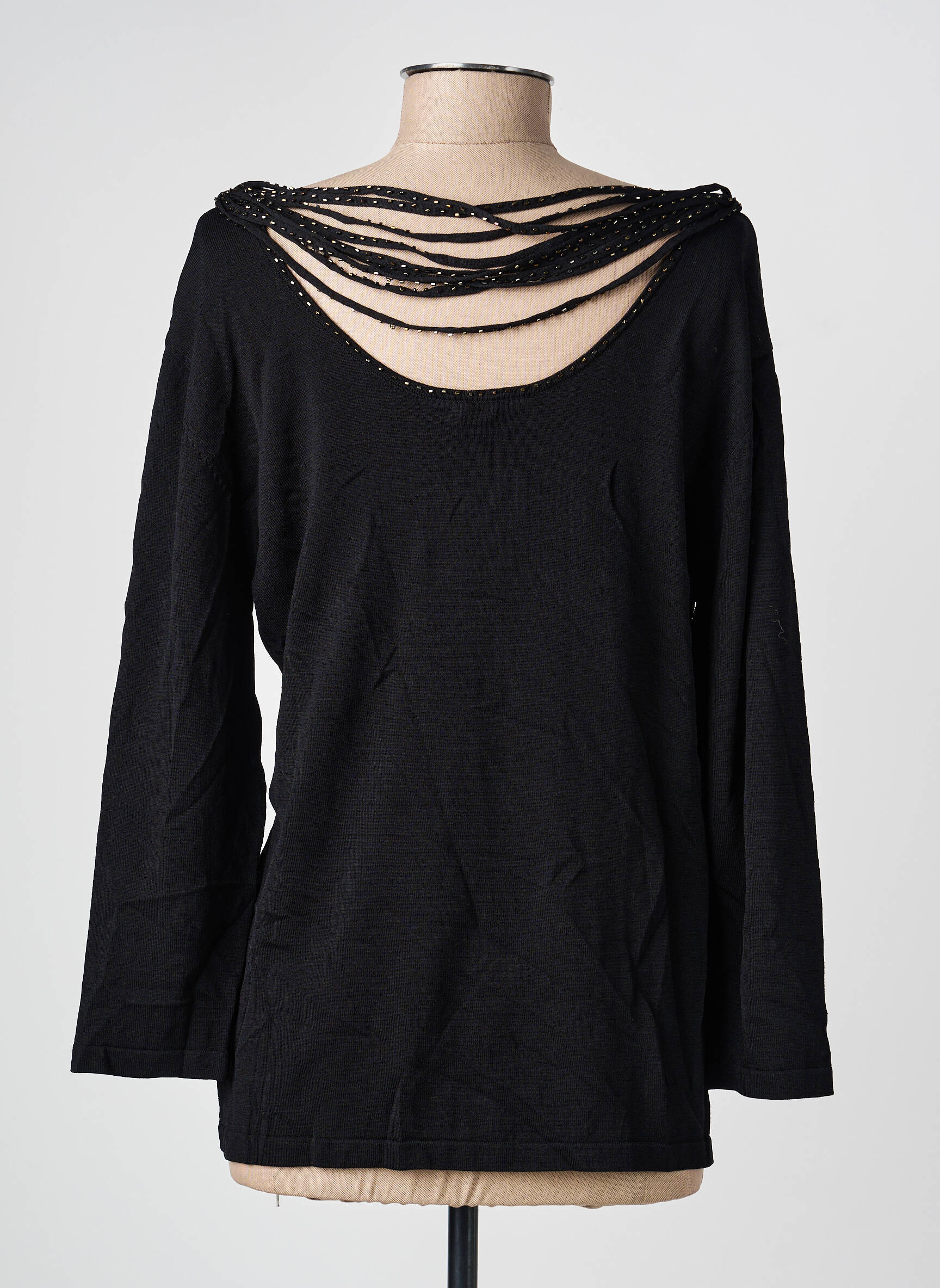 Top guler rotund mâneci lungi negru KATMAI femeie