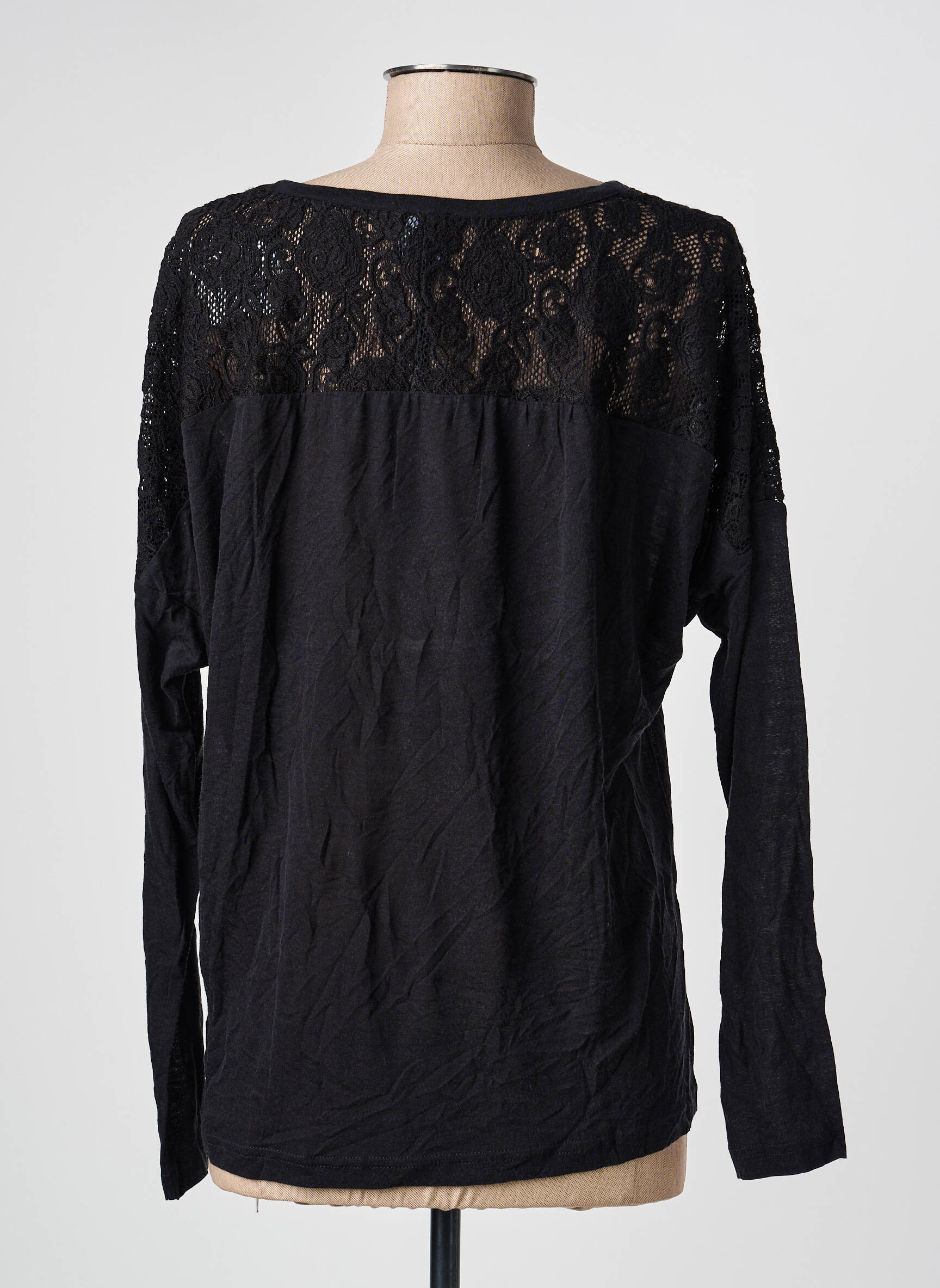 Tricou mâneci lungi mâneci lungi negru UN . C TOUT femeie