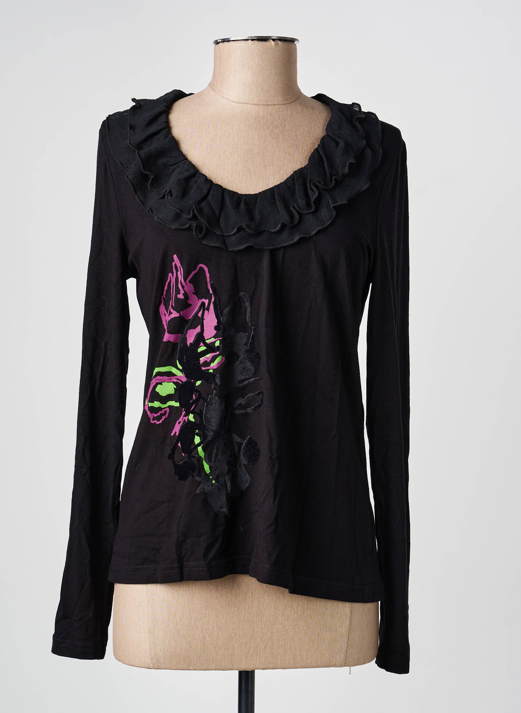 Tricou mâneci lungi mâneci lungi negru PAUSE CAFE femeie