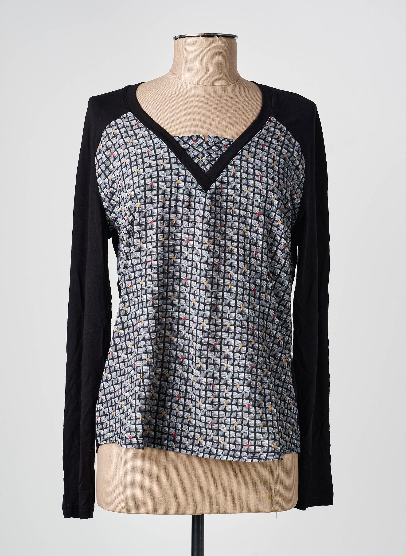 Tricou mâneci lungi mâneci lungi negru PAUPORTÉ femeie
