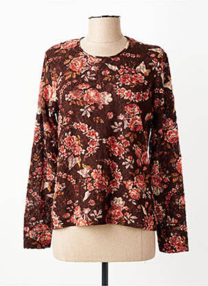 Tricou mâneci lungi mâneci lungi maro PAUPORTÉ femeie