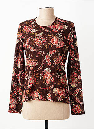 Tricou mâneci lungi mâneci lungi maro PAUPORTÉ femeie