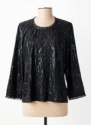 Top elasticitate mâneci lungi negru PAUPORTÉ femeie
