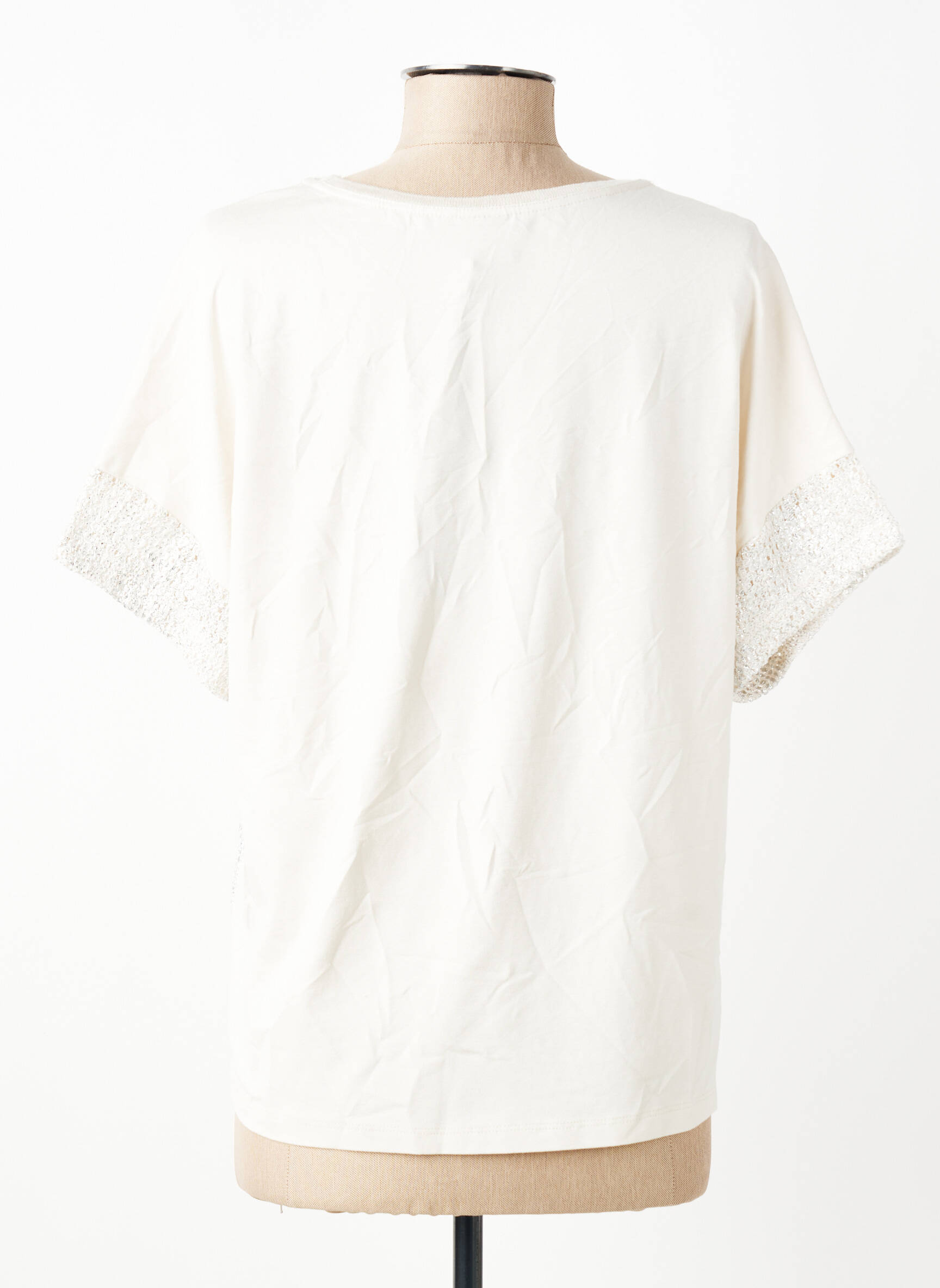 Tricou croială dreaptă mâneci scurte bej RABE femeie