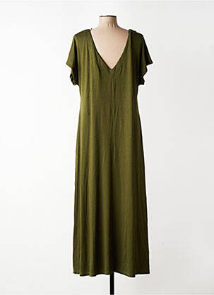 Rochie lungă mâneci scurte mâneci scurte verde MAT. femeie