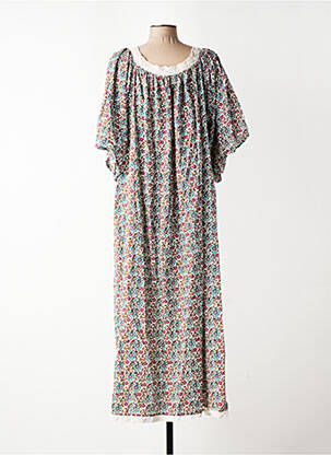 Rochie lungă țesătură poplin mâneci scurte maro CHICOSOLEIL femeie