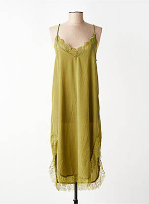 Rochie midi țesătură crep bretele subțiri verde CHICOSOLEIL femeie