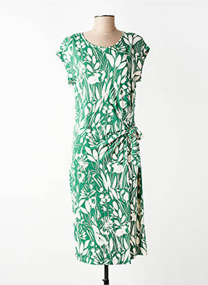 Rochie midi imprimeu floral mâneci scurte verde ALEXANDER & JACOB femeie