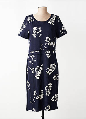 Rochie midi imprimeu floral mâneci scurte albastru ALEXANDER & JACOB femeie