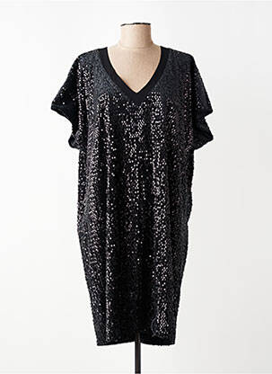 Rochie midi mâneci scurte mâneci scurte negru QUÉ femeie