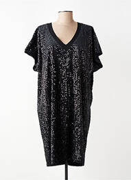Rochie midi mâneci scurte mâneci scurte negru QUÉ femeie