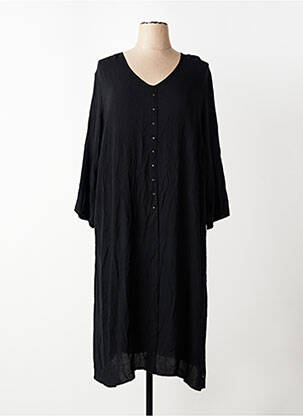 Rochie lungă țesătură crep mâneci 3/4 negru ADIA femeie