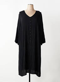 Rochie lungă țesătură crep mâneci 3/4 negru ADIA femeie