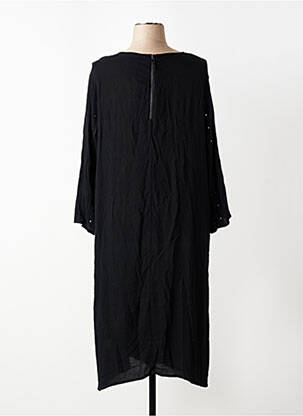 Rochie lungă țesătură crep mâneci 3/4 negru ADIA femeie