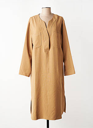 Rochie midi mâneci lungi mâneci lungi bej SEMIOLOGY femeie