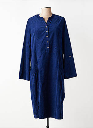 Rochie midi mâneci lungi mâneci lungi albastru SIGNATURE femeie