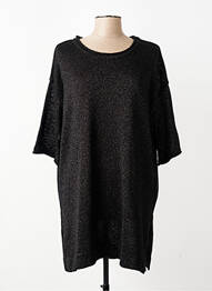 Pulover tunică elasticitate mâneci 3/4 negru MAT. femeie