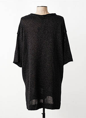 Pulover tunică elasticitate mâneci 3/4 negru MAT. femeie