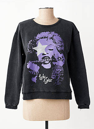 Hanorac serigrafie mâneci lungi negru NINE femeie