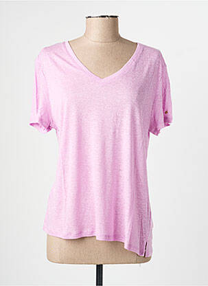 Tricou guler în v mâneci scurte violet LA PETITE ETOILE femeie