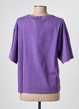 Tricou serigrafie mâneci scurte violet NINE TEES femeie