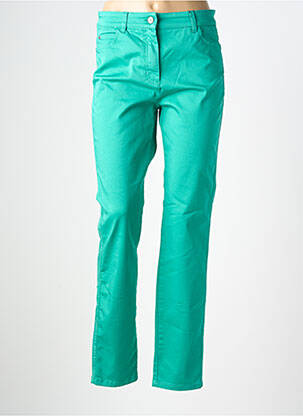 Pantalon slim țesătură poplin mărime normală verde OLSEN femeie