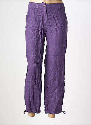 Pantalon 7/8 închidere cu fermoar sub clapetă cu nasturi mărime normală violet QUATTRO femeie