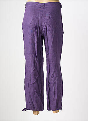 Pantalon 7/8 închidere cu fermoar sub clapetă cu nasturi mărime normală violet QUATTRO femeie