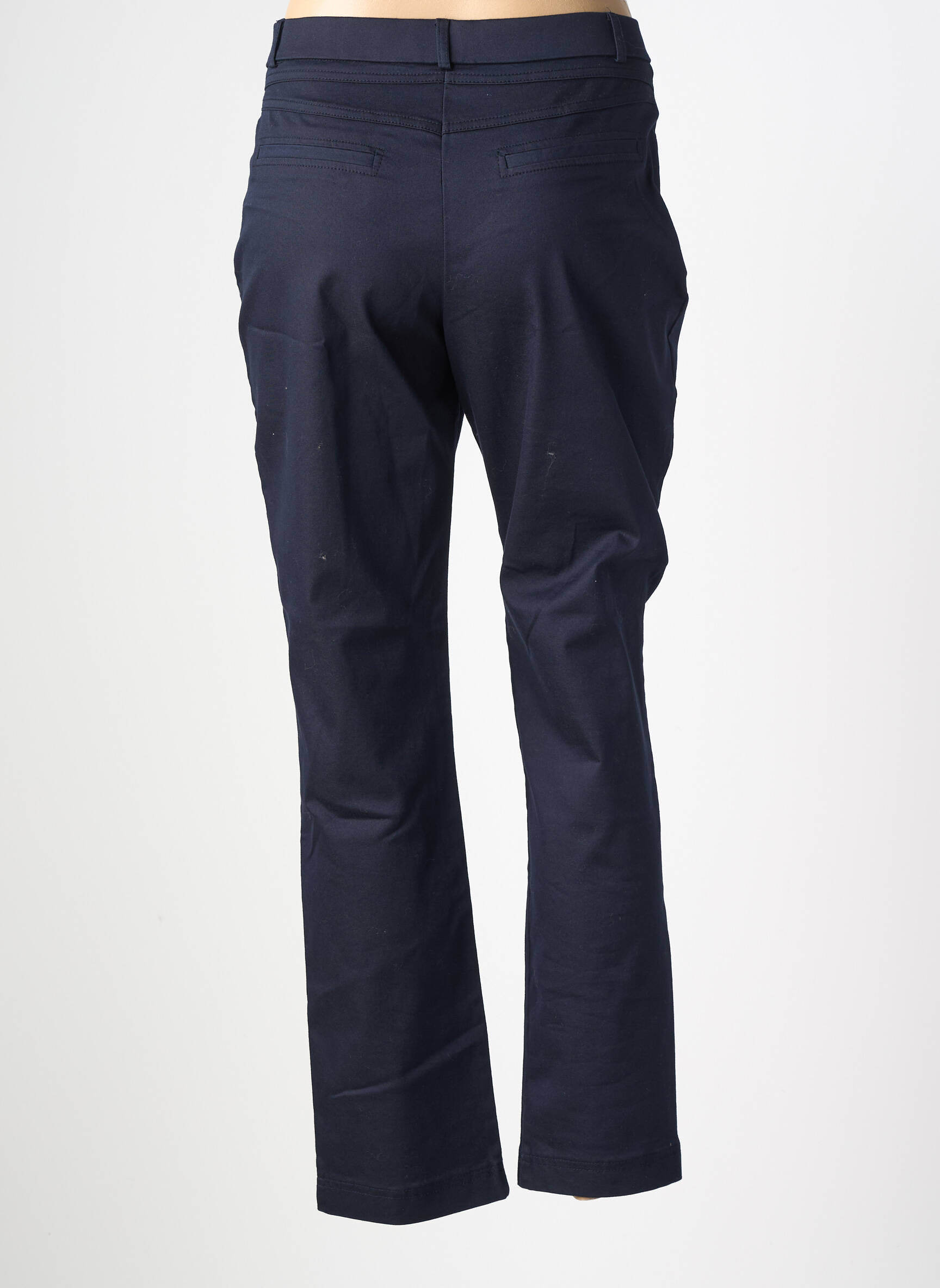 Pantalon slim țesătură poplin mărime normală albastru CHRISTINE LAURE femeie