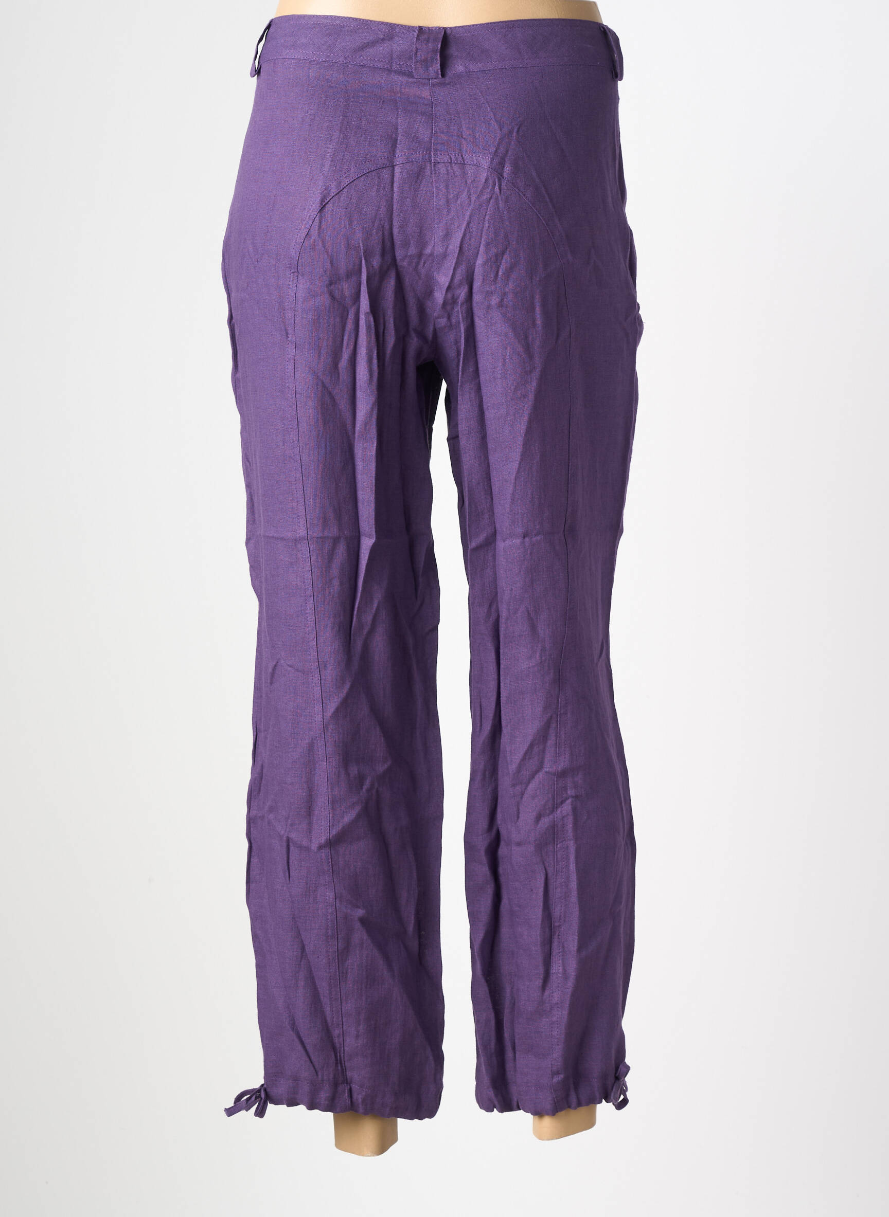 Pantalon 7/8 închidere cu fermoar sub clapetă cu nasturi mărime normală violet QUATTRO femeie