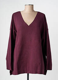 Pulover guler în v mâneci lungi violet MAT. femeie