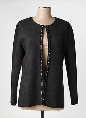 Jachete casual guler rotund negru 100 % FEMININ PARIS femeie