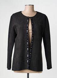 Jachete casual guler rotund negru 100 % FEMININ PARIS femeie