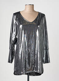 Top croială fluidă mâneci lungi argintiu AN II VITO femeie
