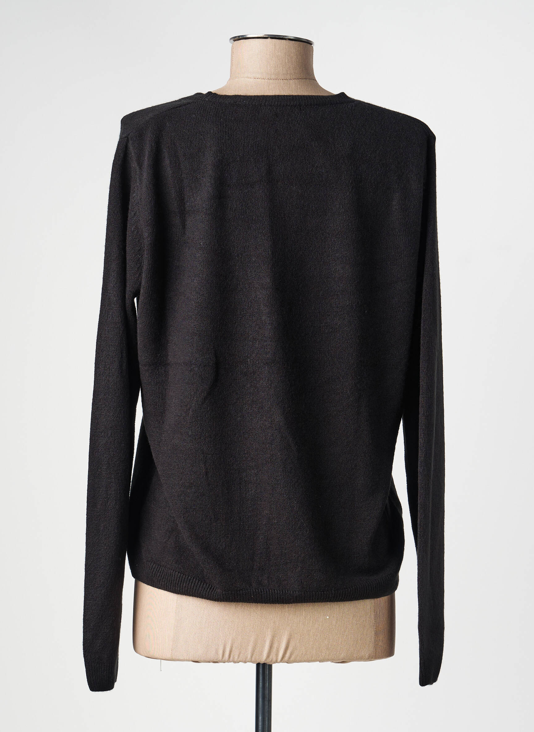 Vestă cu mâneci lungi croială cambrată negru CASHMERE femeie