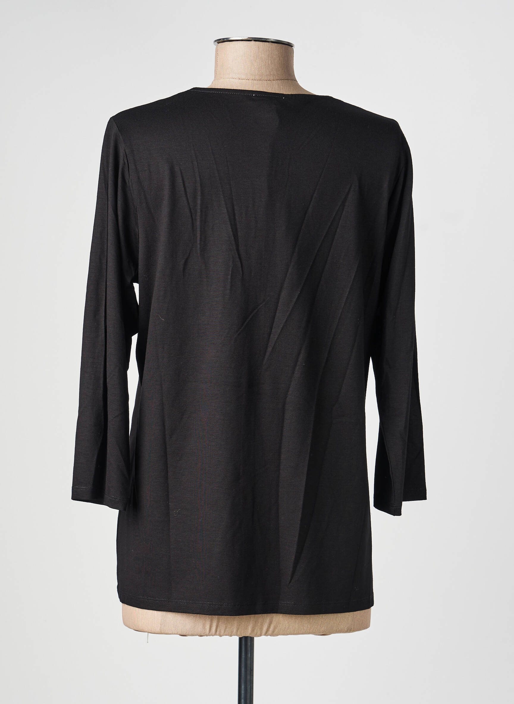 Top croială cambrată mâneci lungi negru GABRIELLA femeie