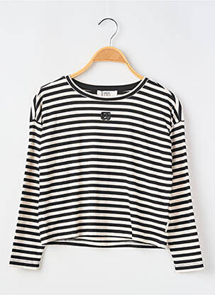 Tricou croială cambrată mâneci lungi negru LE TEMPS DES CERISES fată