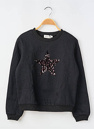 Hanorac broderie cu paiete mâneci lungi negru MOLLY BRACKEN fată
