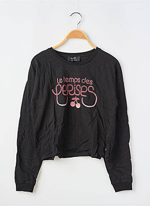 Tricou elasticitate mâneci lungi negru LE TEMPS DES CERISES fată