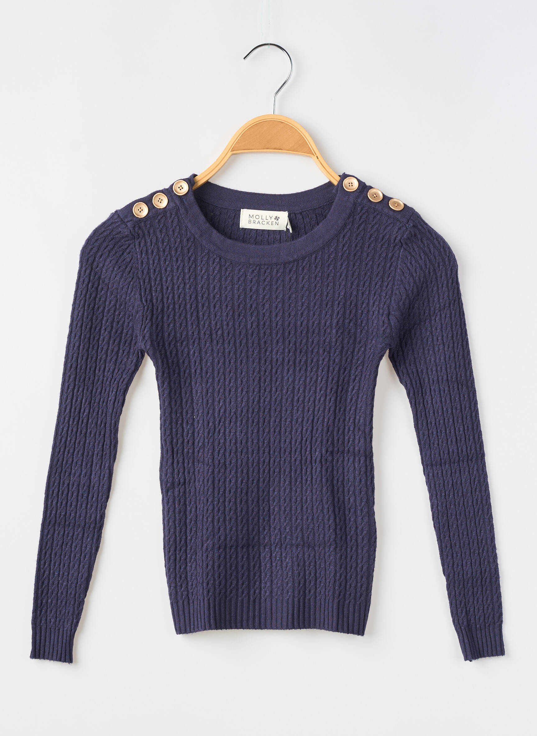 Top croială cambrată mâneci lungi albastru MOLLY BRACKEN fată